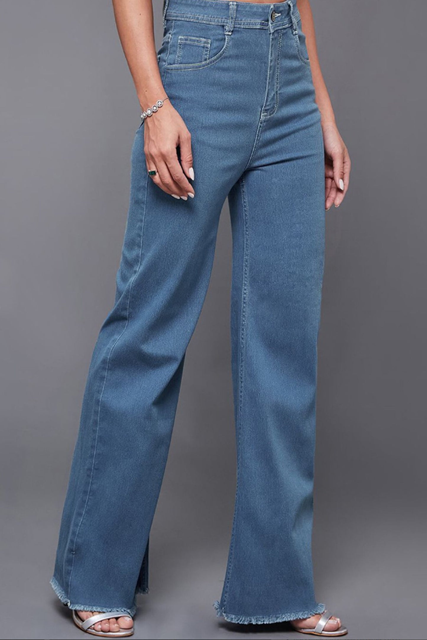 High Waist Wide Leg Corp Denim