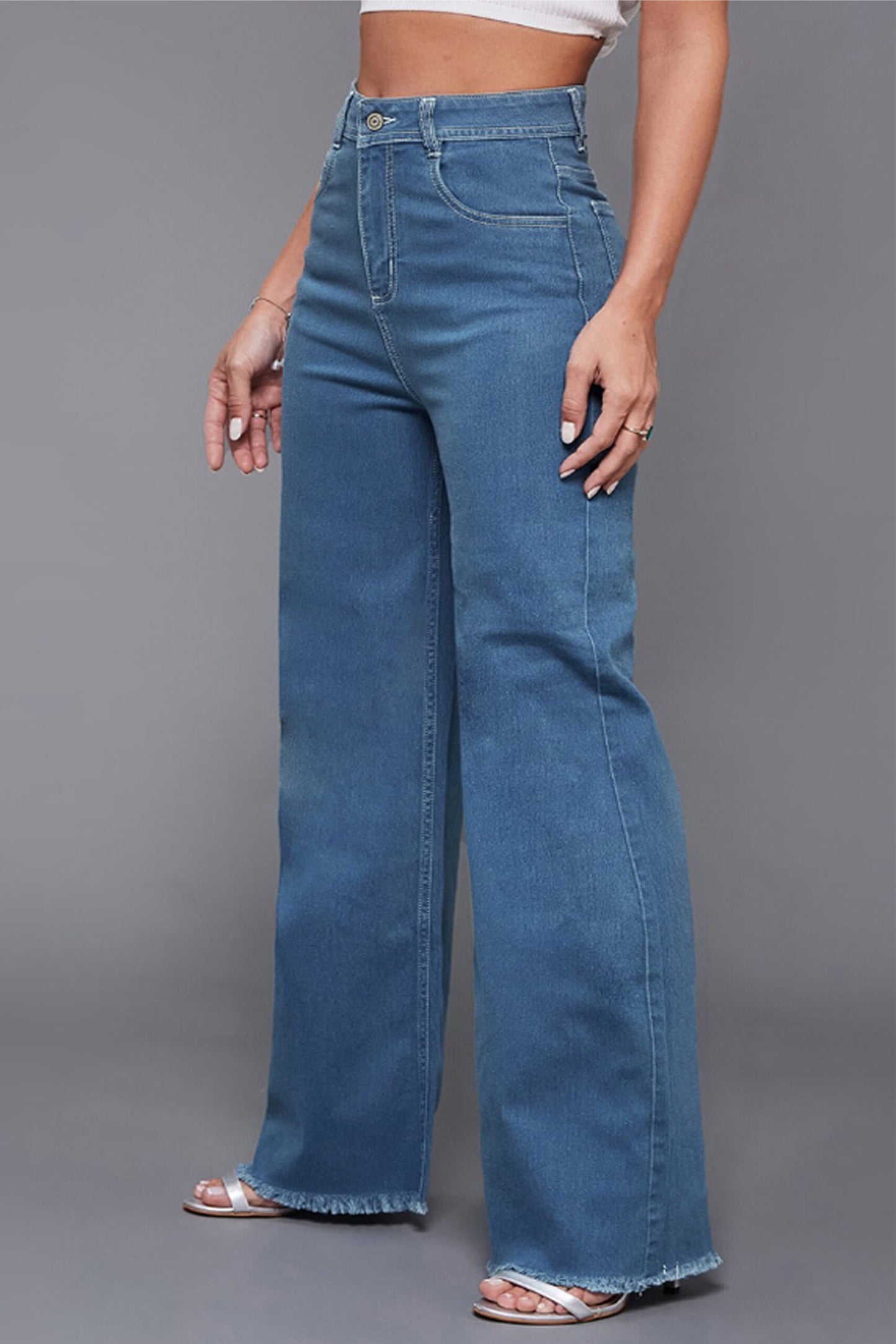 High Waist Wide Leg Corp Denim