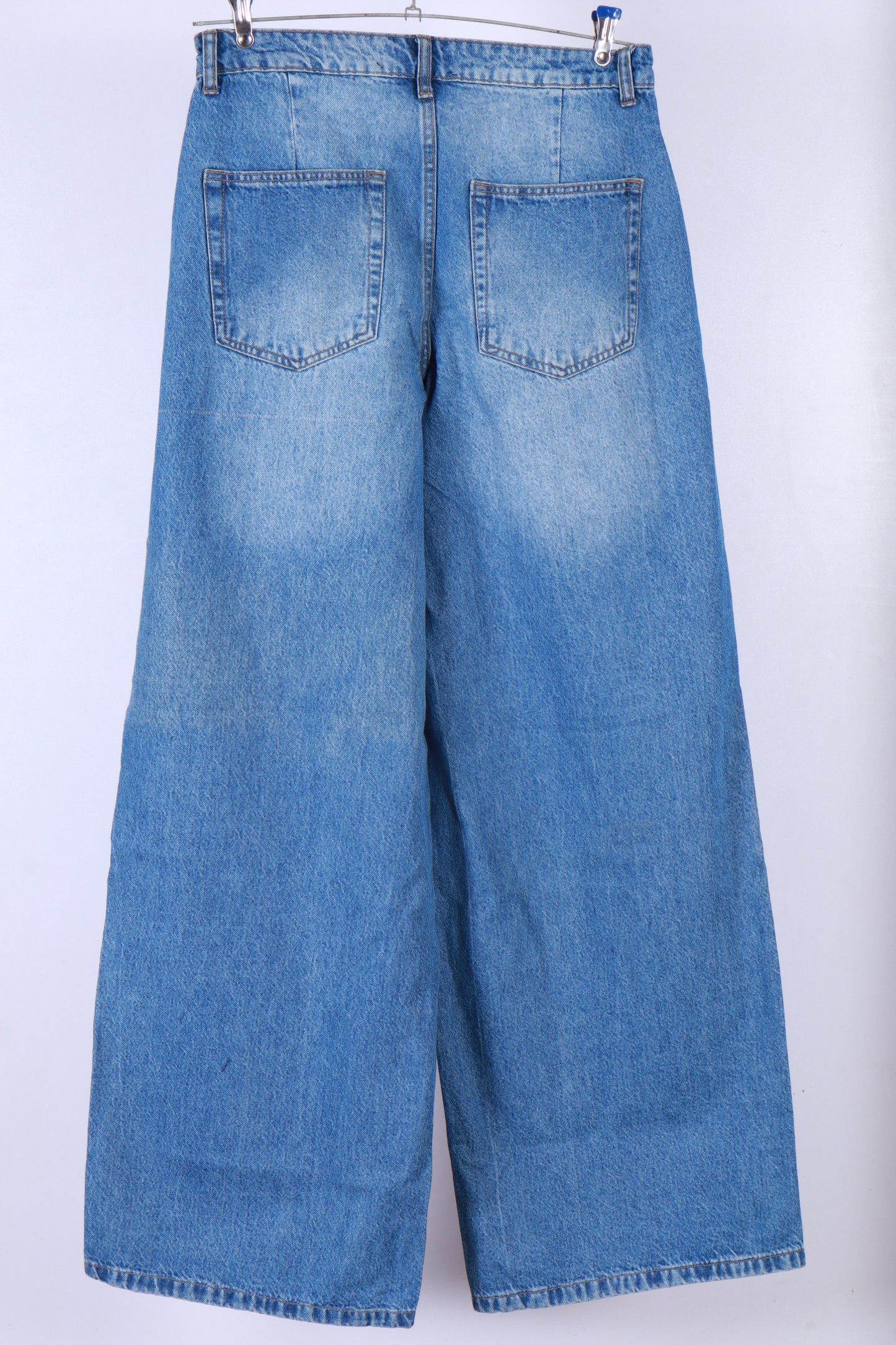 Designer Women's Wide Leg Loose Fit Denim Jeans - High Rise Denim