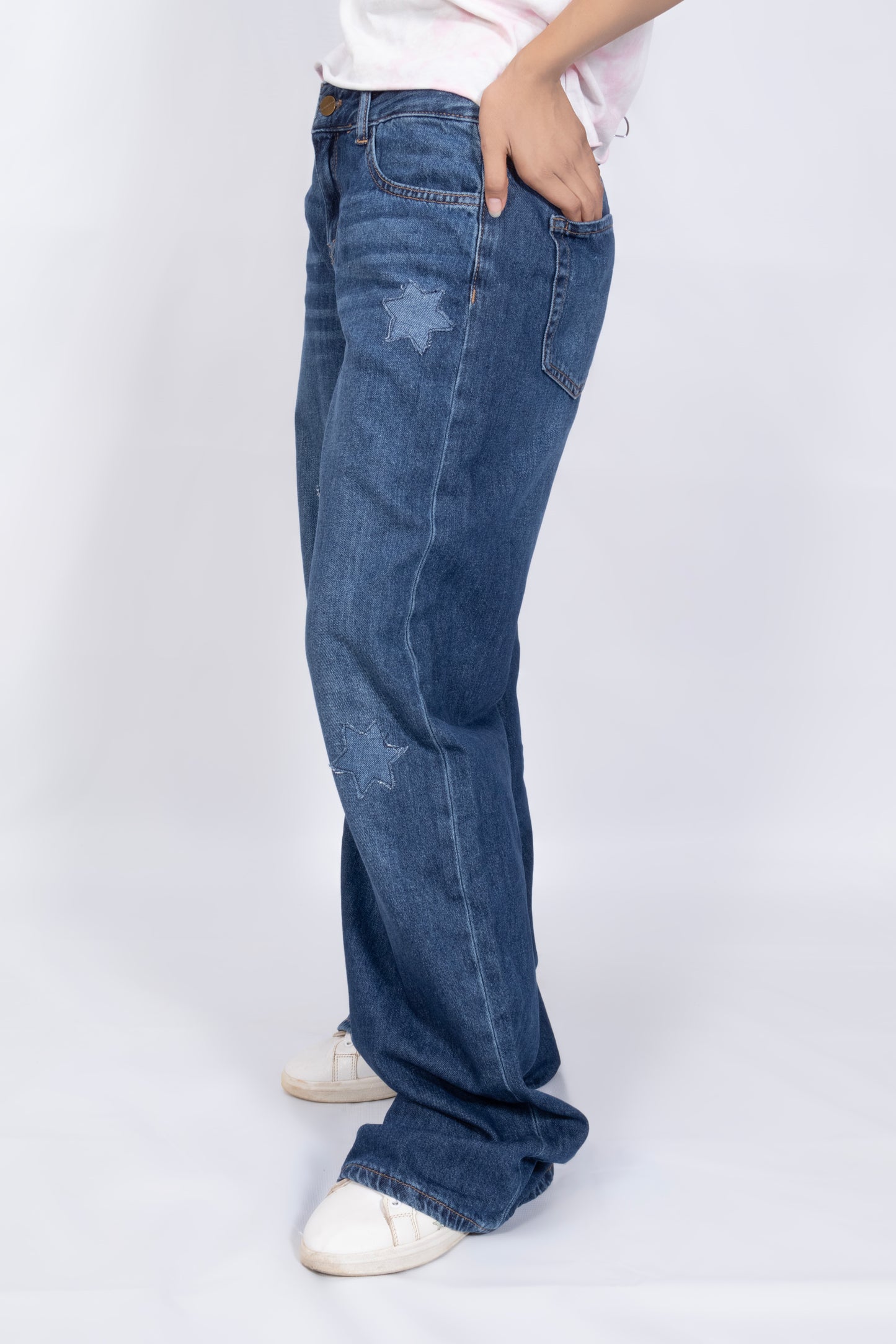 High Rise Wide Leg Jeans – Dark Wash