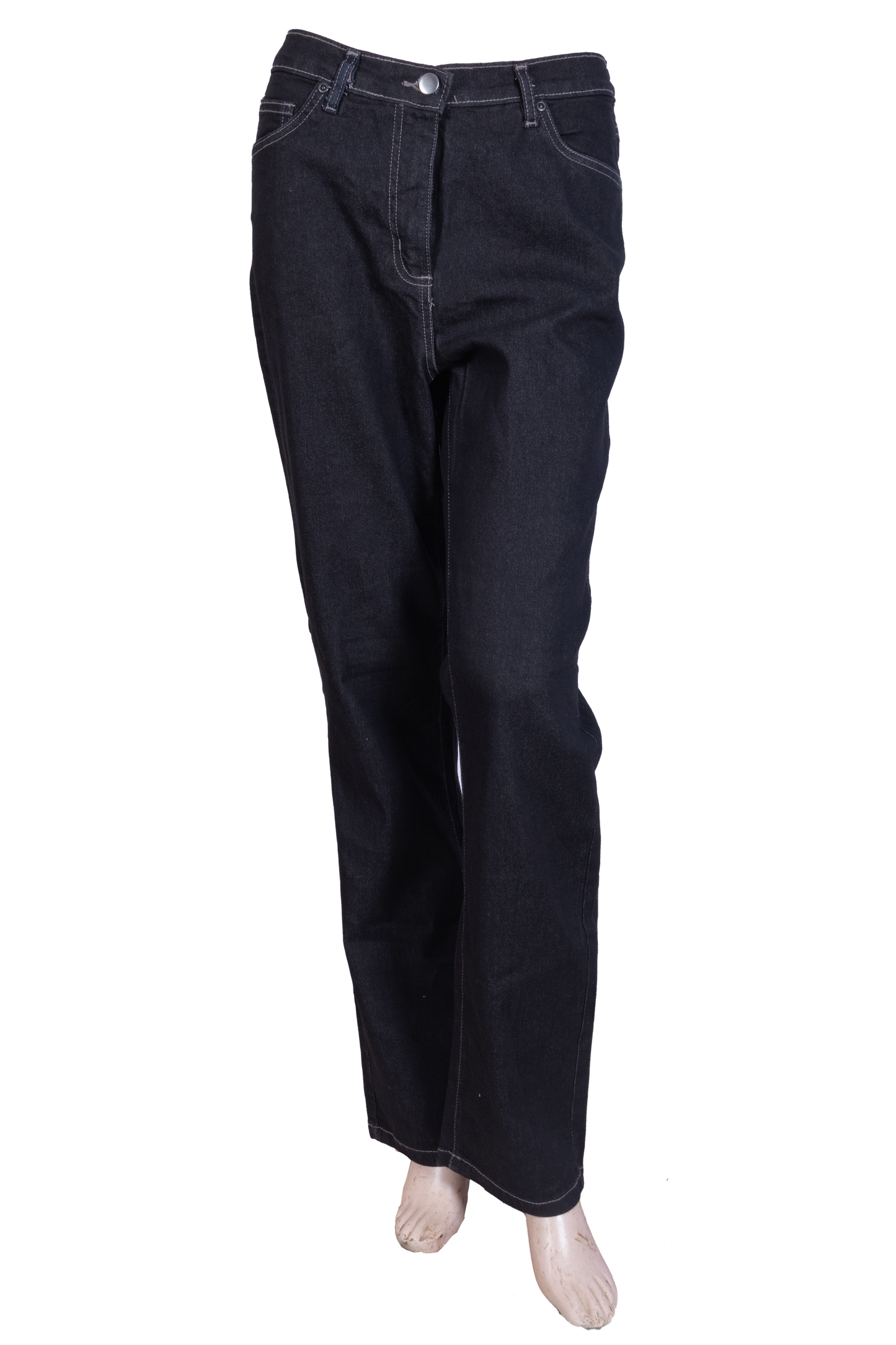 Women's Classic Black High-Rise Straight-Leg Jeans
