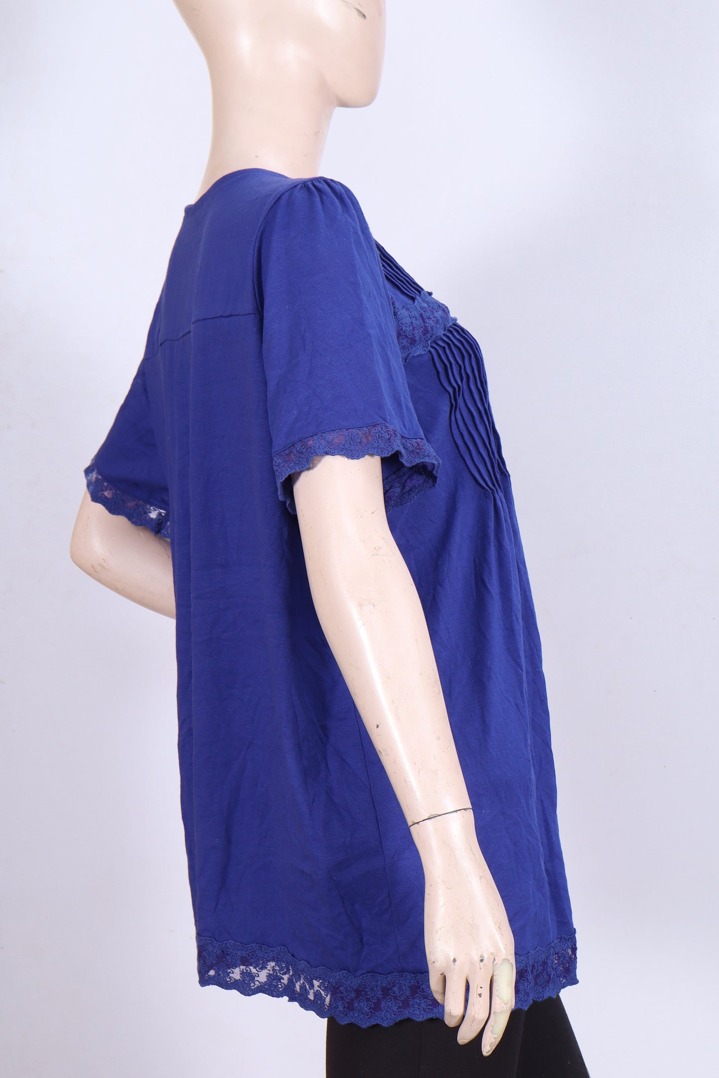 Bohemian Blue Lace & Pleated Tunic