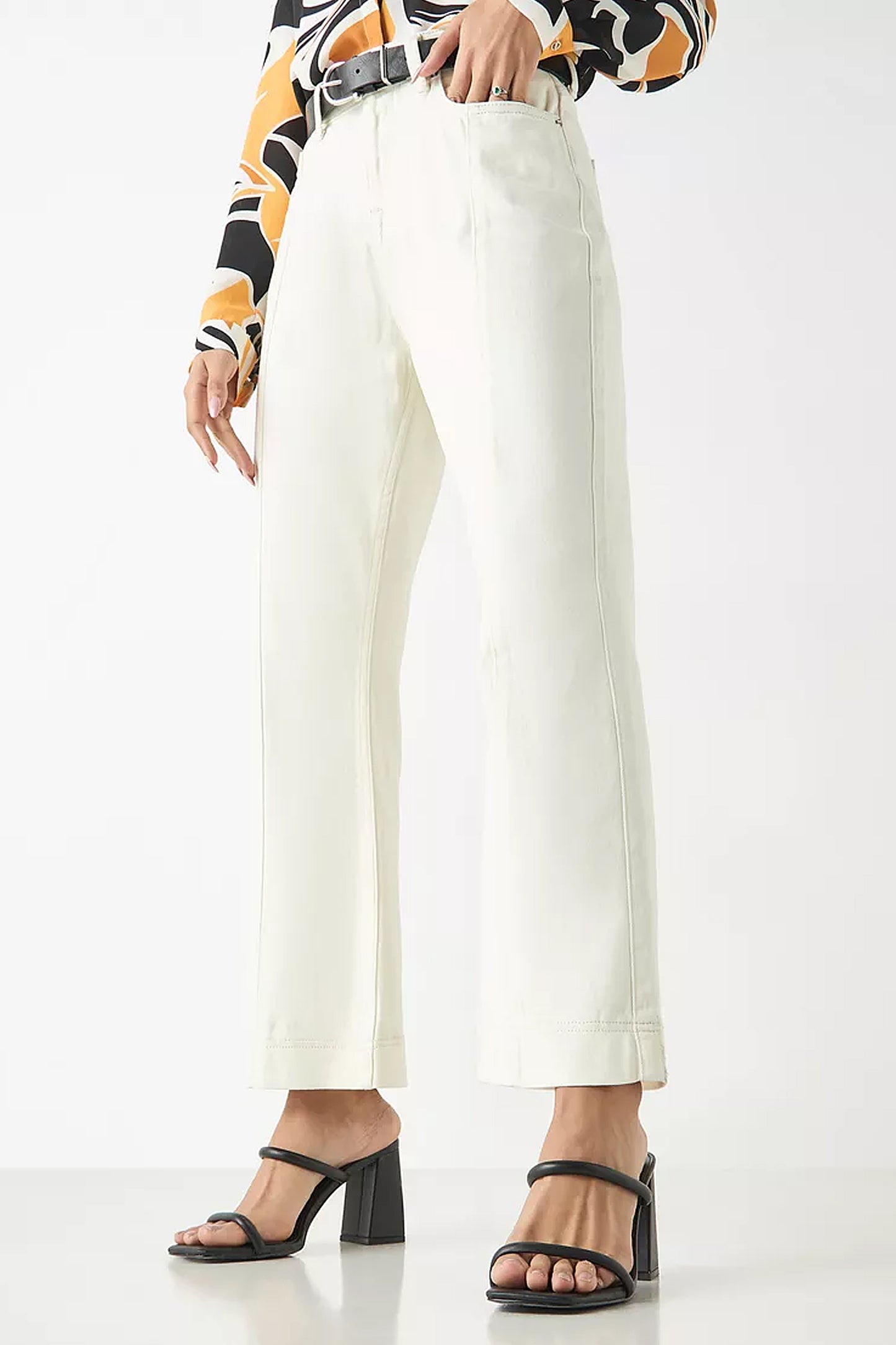 Flared-Leg Pants with Pockets