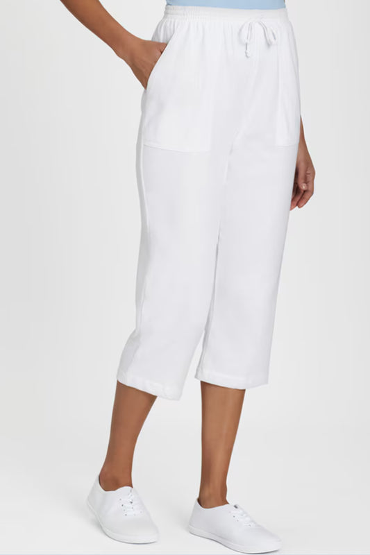 Women’s Relaxed Cotton Drawstring Pants – Off-White