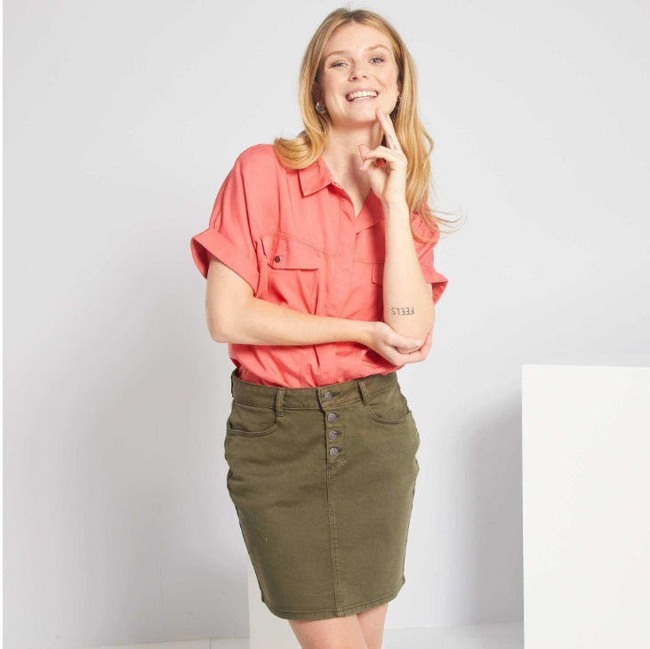 Cargo Style denim skirt