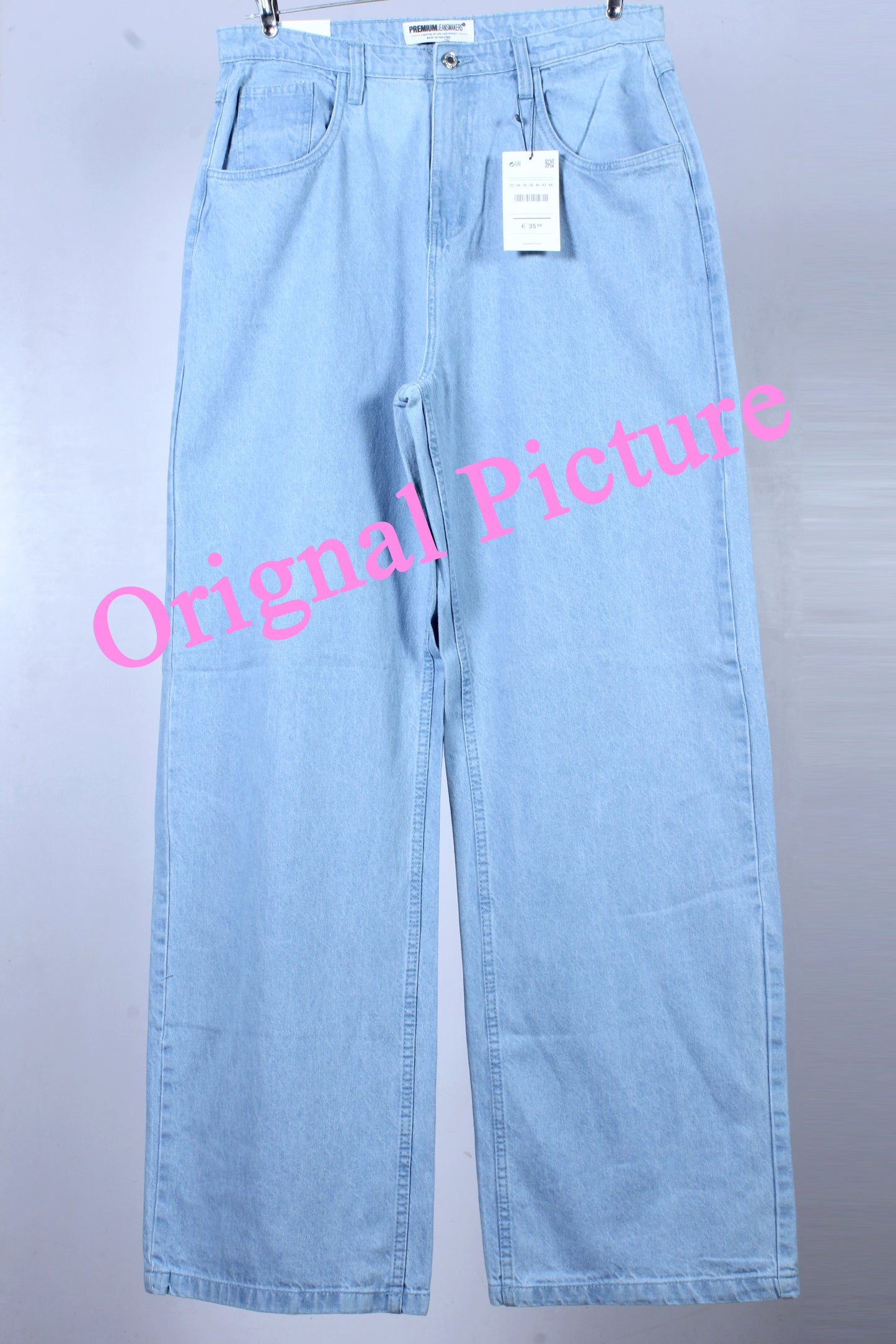 Stylish Ice Blue Wide Legged Jeans