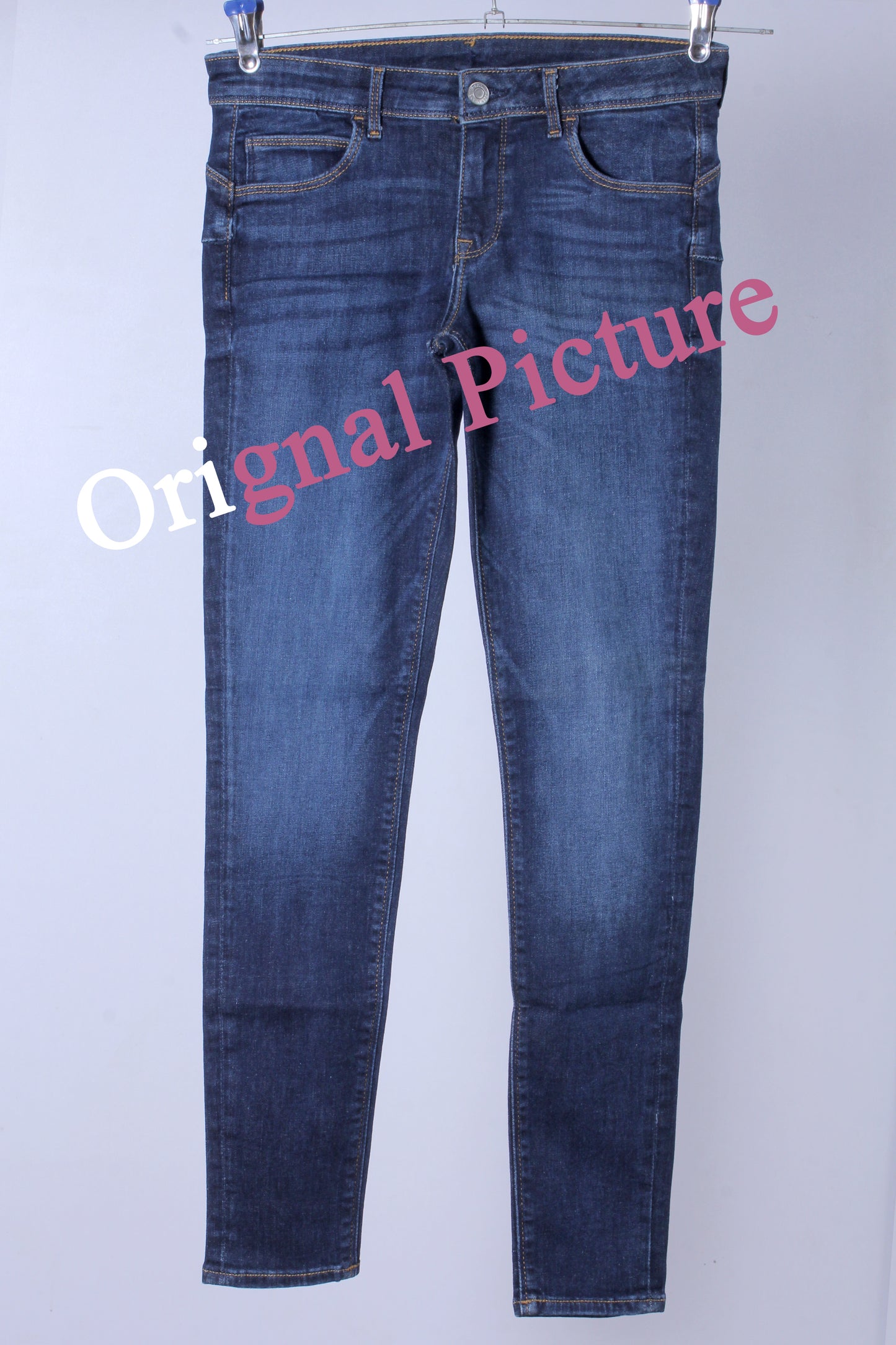 Mid Rise Skinny Patched Jeans
