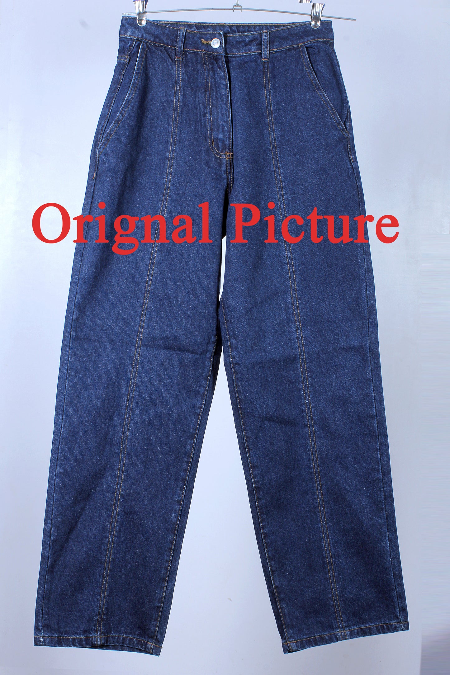 Deep Indigo High-Waist Wide-Leg Jeans