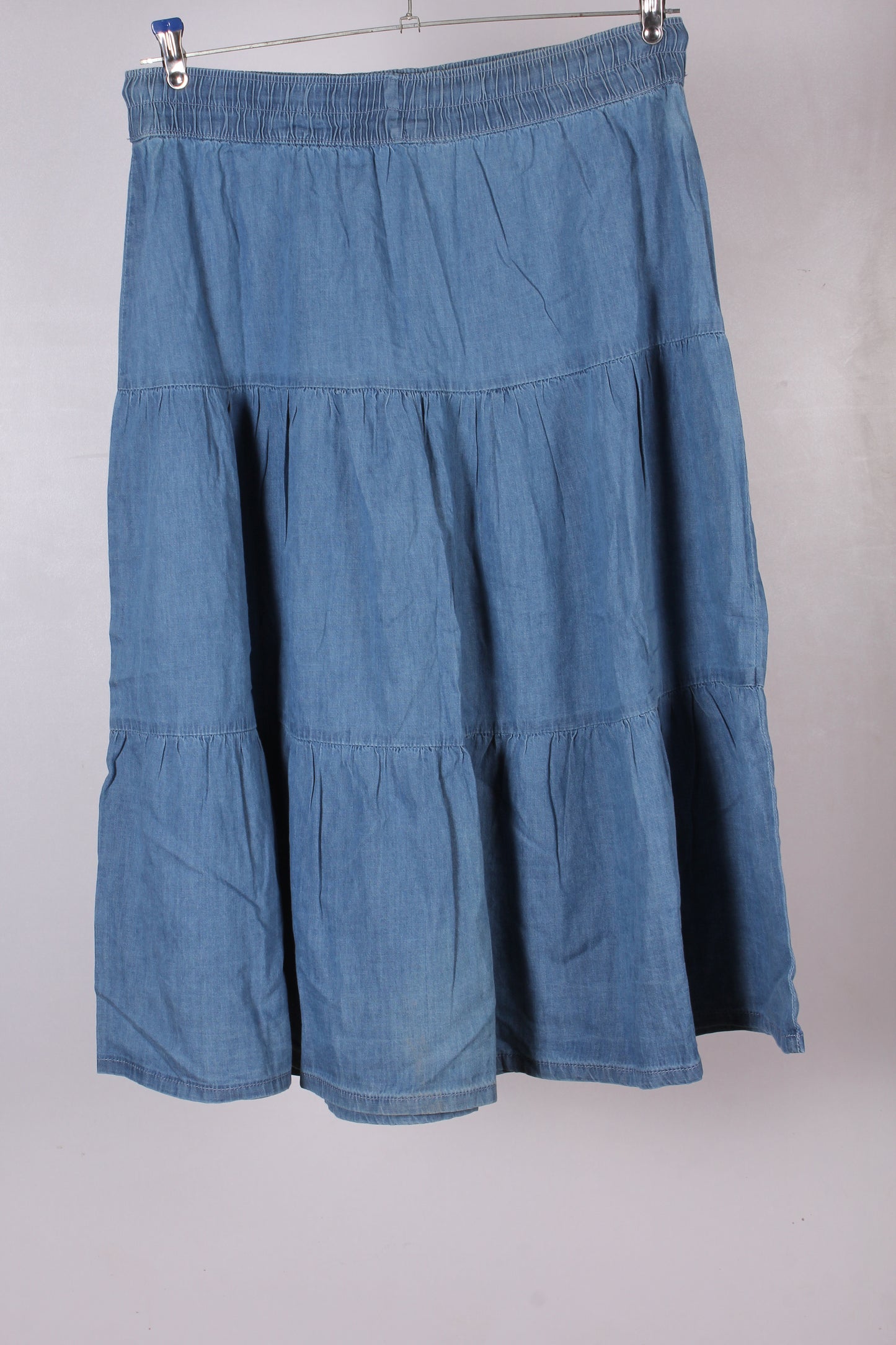 DENIM RUFFLED SKIRT