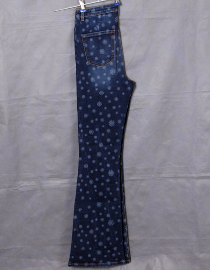 Girl's vintage wash bell-bottom jeans