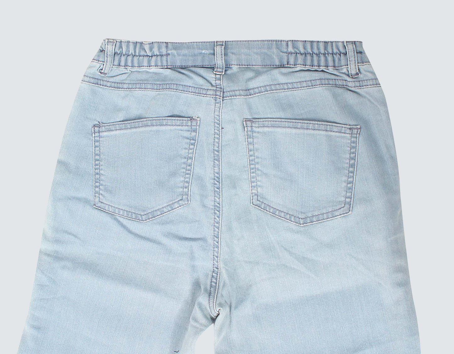 Minor defective Flower stripe jeans