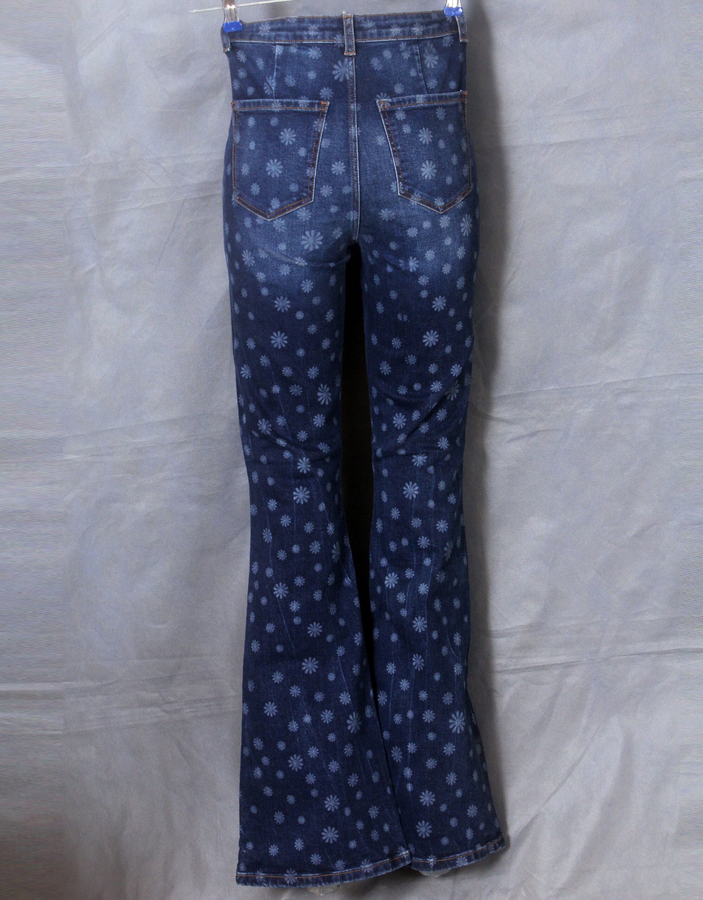 Girl's vintage wash bell-bottom jeans