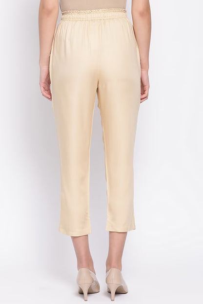 Women Flat-Front Straight-Fit Pants with Drawstrings