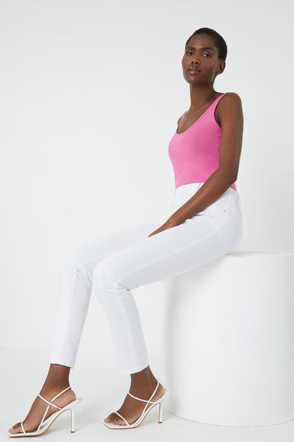 White Elastic  Denim Stretch Jegging