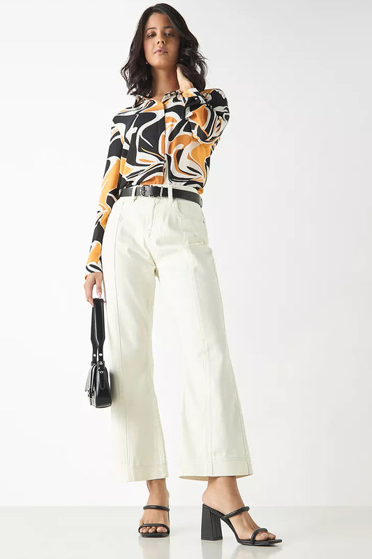 Flared-Leg Pants with Pockets