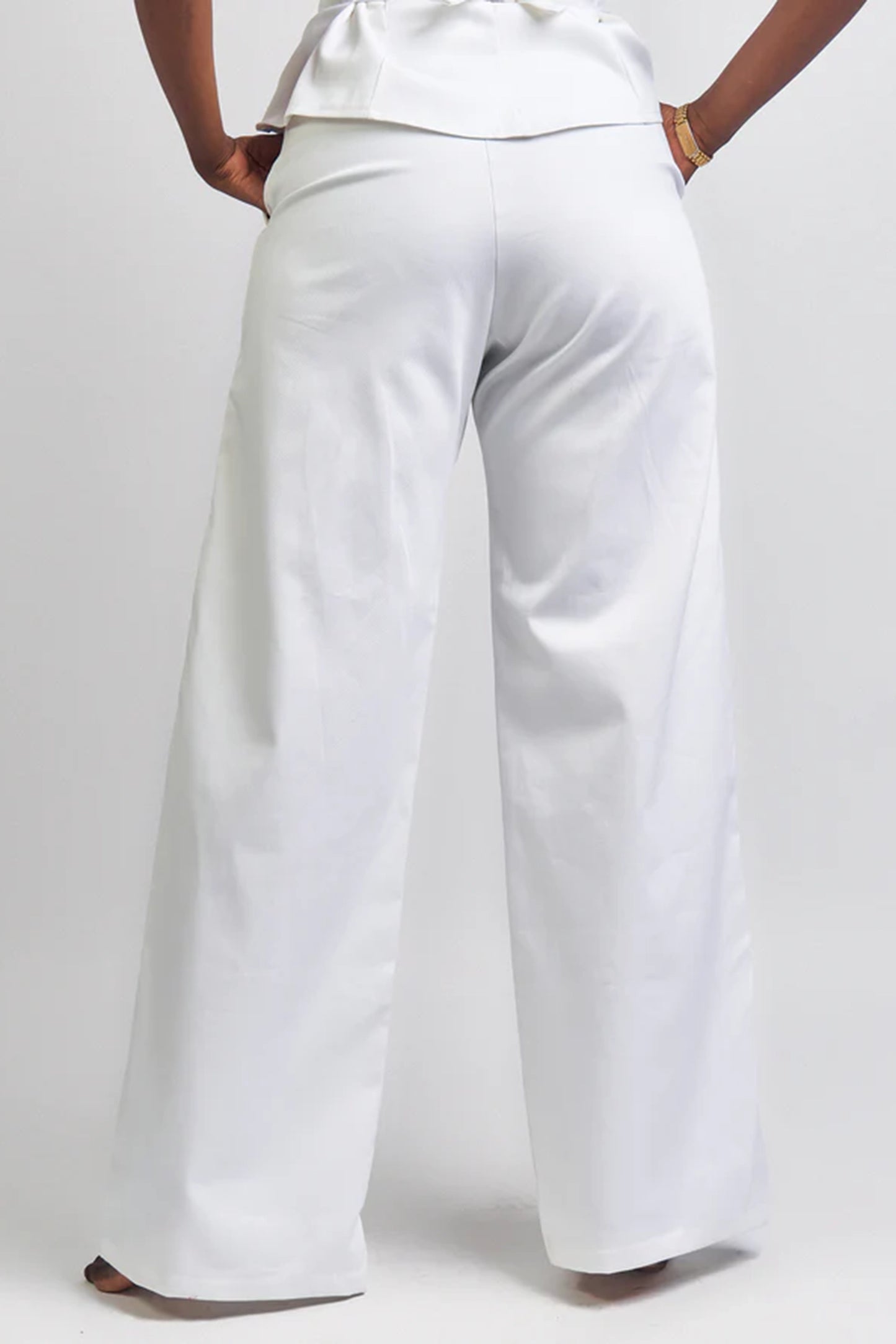 “Girl Boss” Wide Leg Pants- White