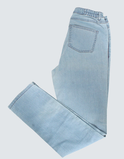 Minor defective Flower stripe jeans