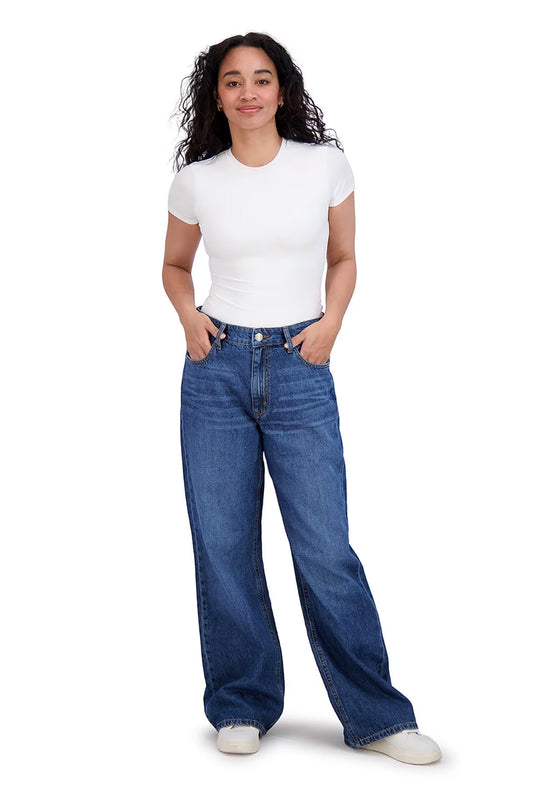 High-Waisted Wide-Leg Denim Jeans