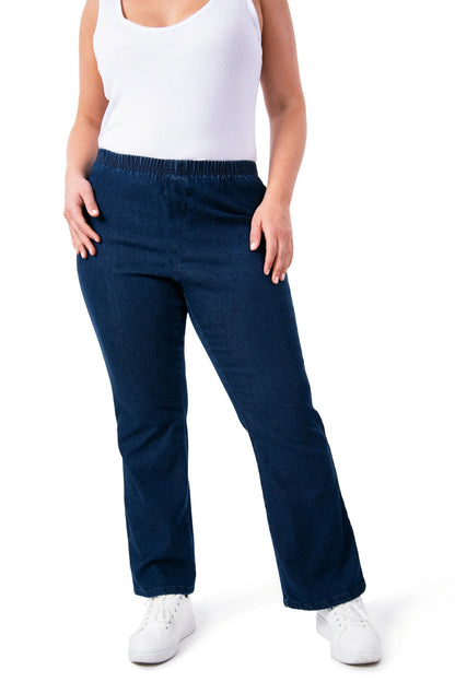  My Size Women's Plus Size Pull-On Stretch Denim Bootcut Jeggings