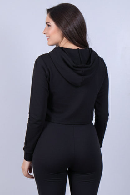 Black Cropped Top Set