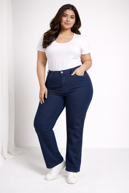 Classic Dark Wash Straight-Leg Jeans