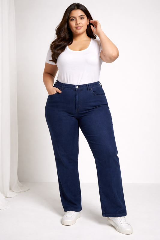 Classic Dark Wash Straight-Leg Jeans