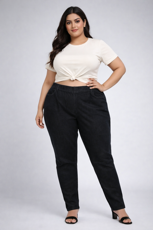 Women's Plus Size Comfort Waist Pull-On Denim Jeggings – Dark Wash