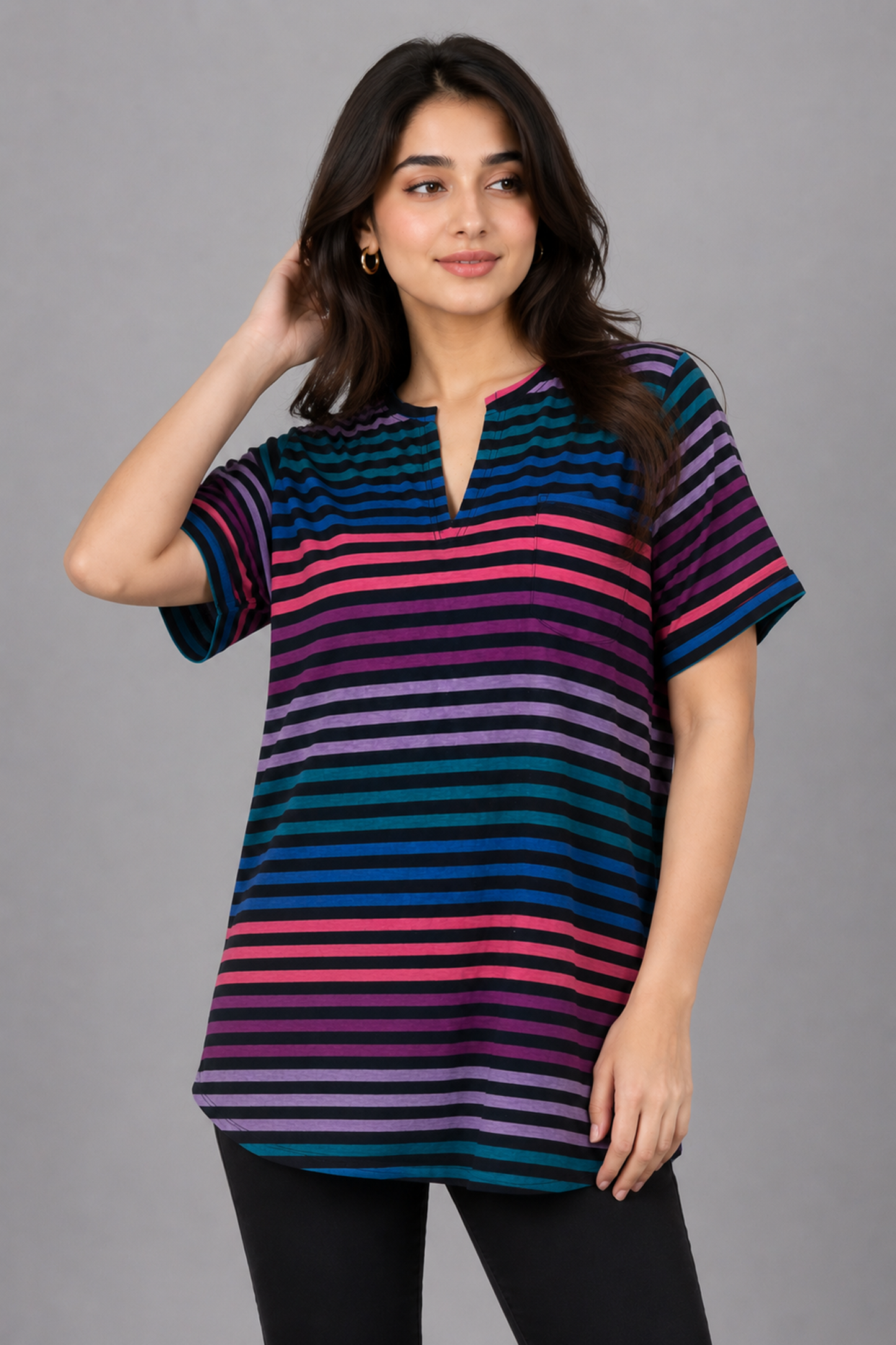 The Horizon Striped Tunic Tee