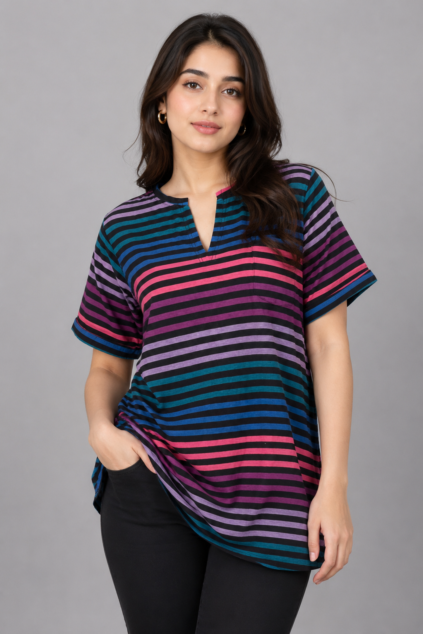 The Horizon Striped Tunic Tee