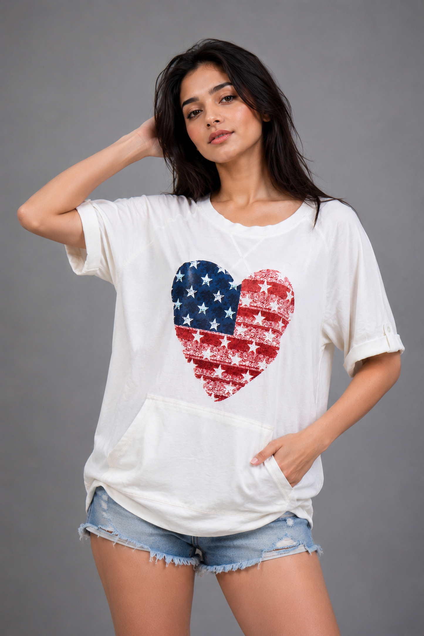 American Heart Patriotic Oversized Tee