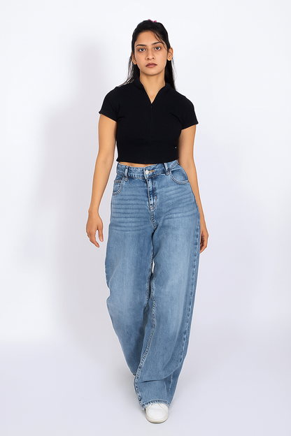 High-Waisted Wide Legged Jeans