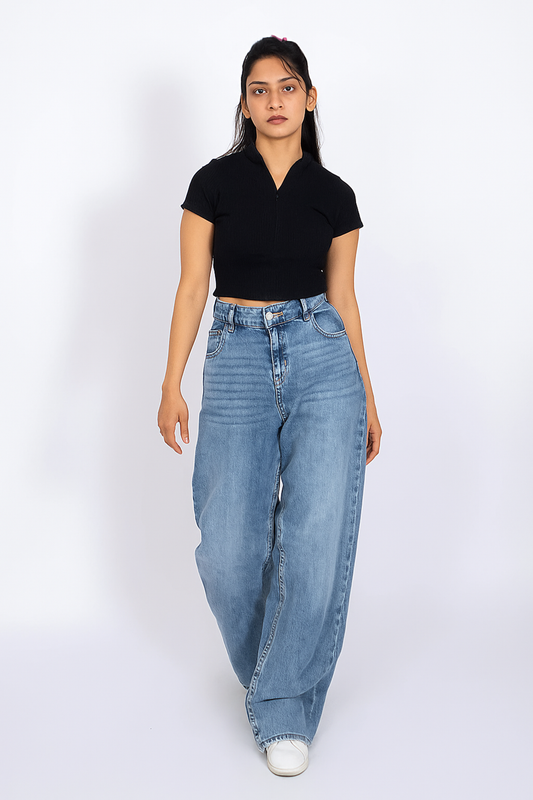 High-Waisted Wide Legged Jeans