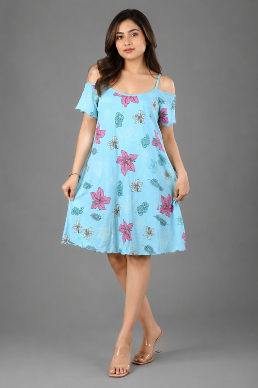 Tropical Breeze Cold-Shoulder Dress  Minor Defect