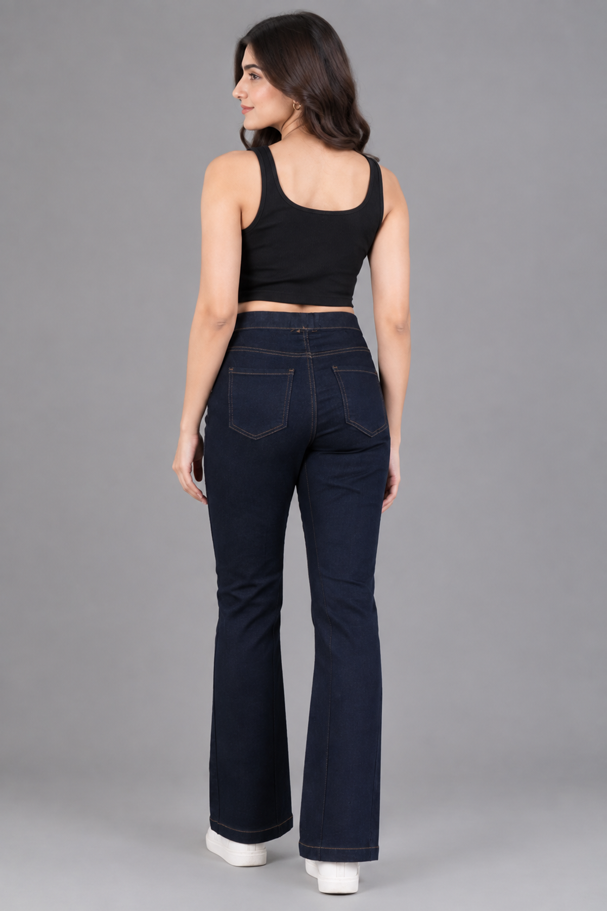 Women's High-Waisted Dark Wash Seamed Jeggings
