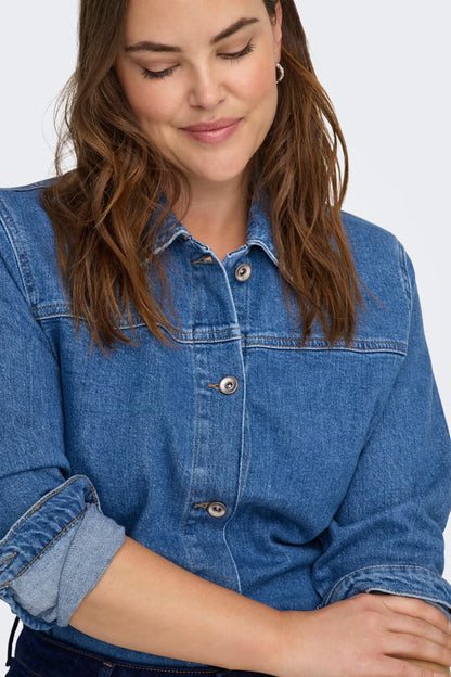 Classic Medium-Wash Denim Overshirt