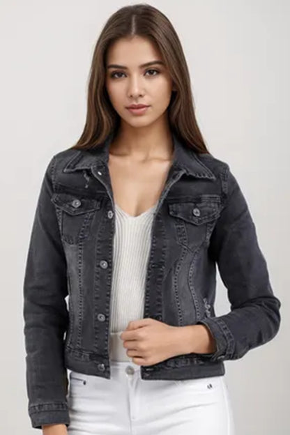 The Essential Black Denim Trucker Jacket  Classic Wash