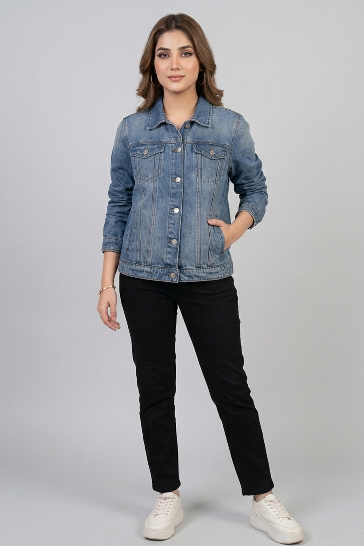 Classic Mid-Wash Denim Jacket