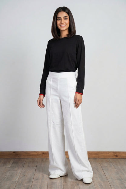 “Girl Boss” Wide Leg Pants- White