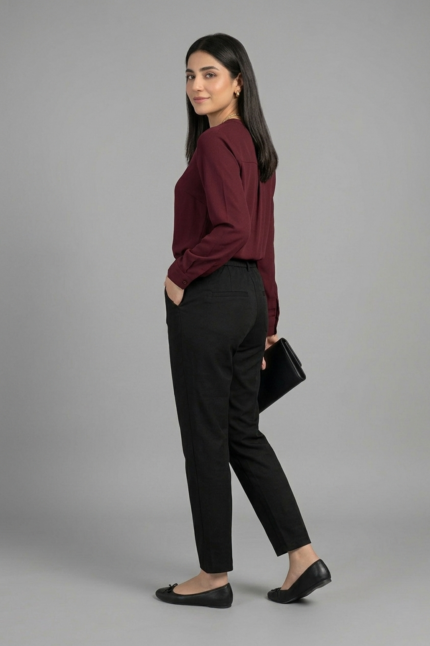 Classic Comfort Stretch Straight-Leg  – Black