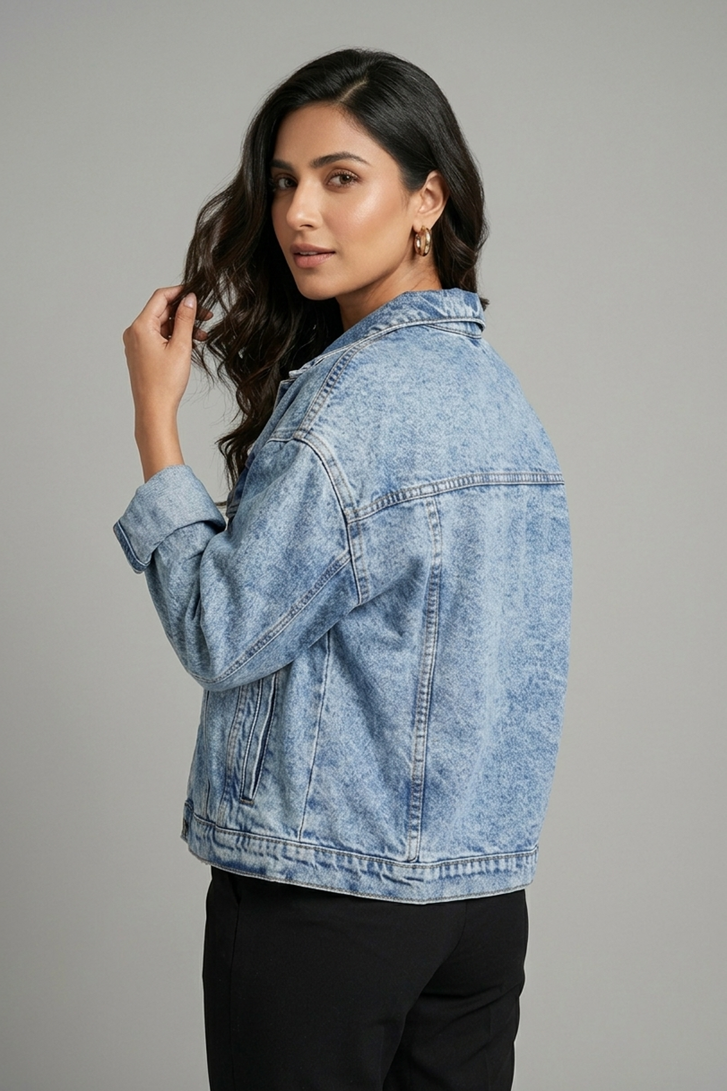 Acid Wash Oversized Denim Jacket