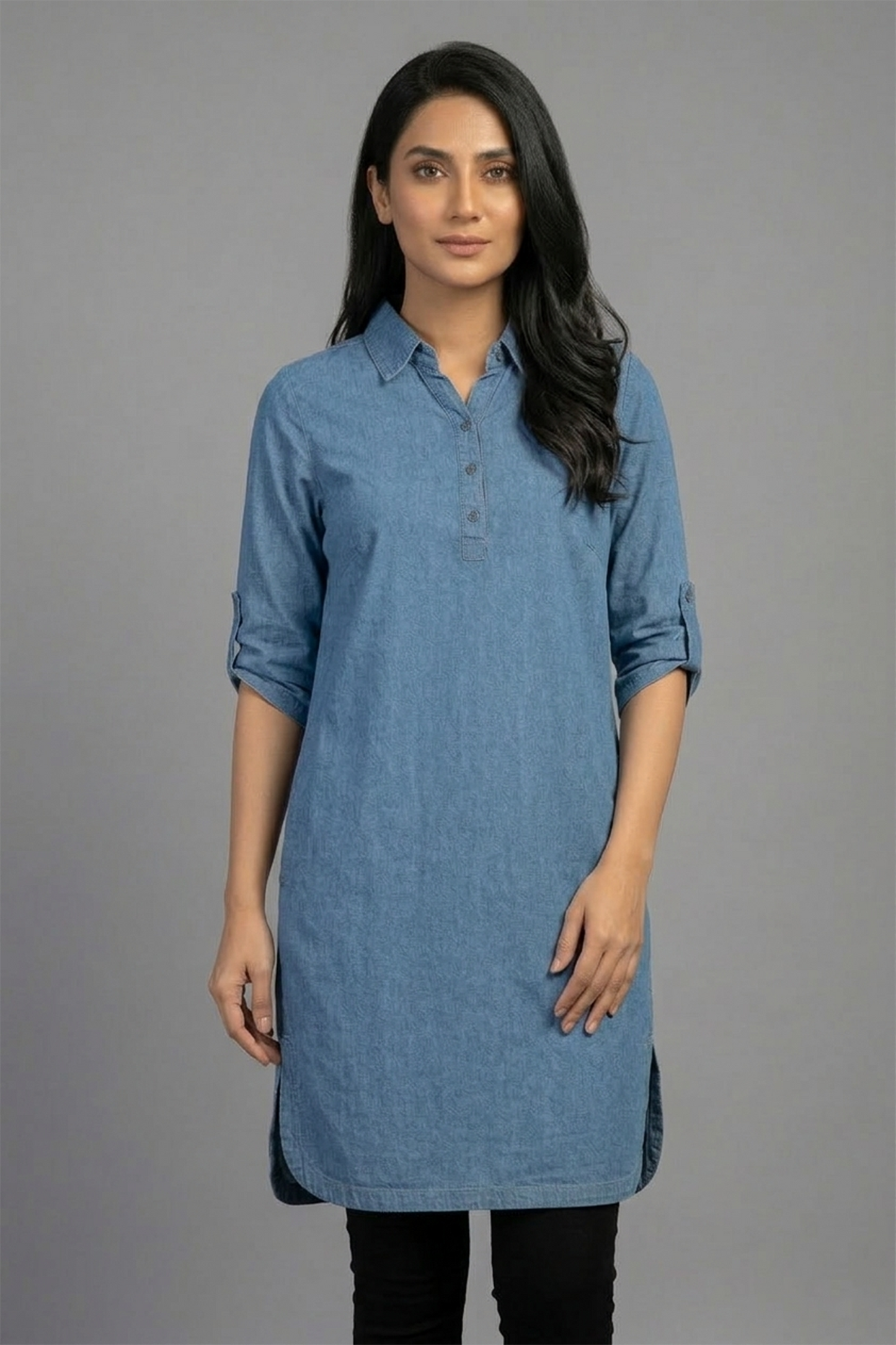 Denim Long Top