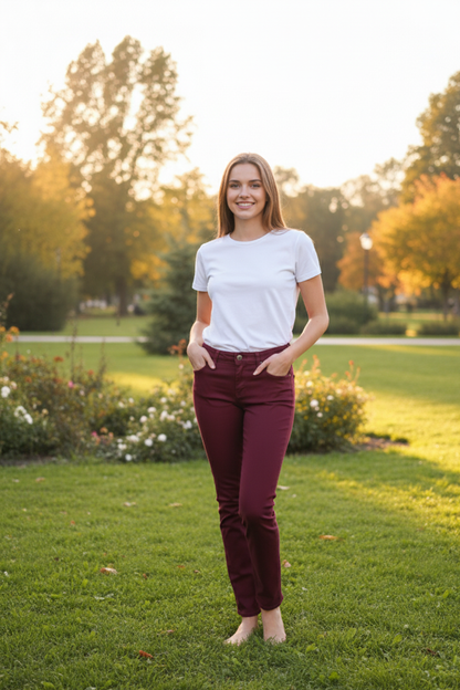 Rich Maroon Skinny Jeans