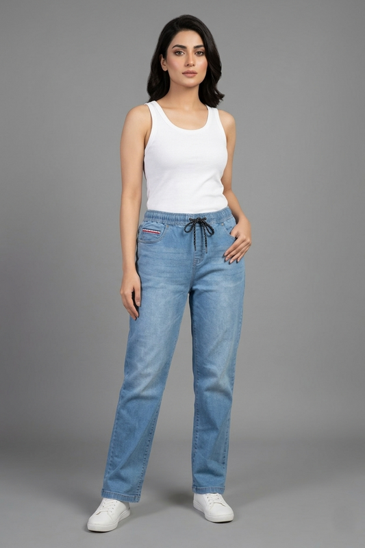 Premium Light Wash Comfort Denim Joggers