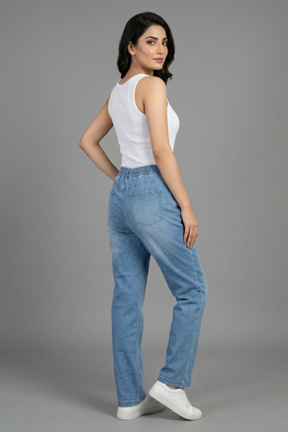 Premium Light Wash Comfort Denim Joggers