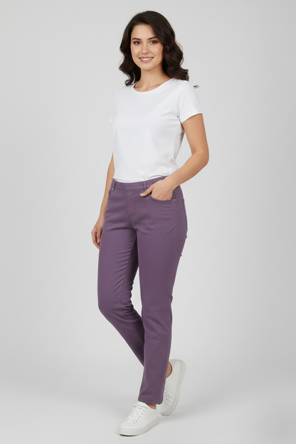 Premium Purple Cotton Jeggings