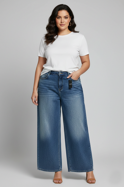 Premium High-Waisted Wide-Leg Denim Jeans