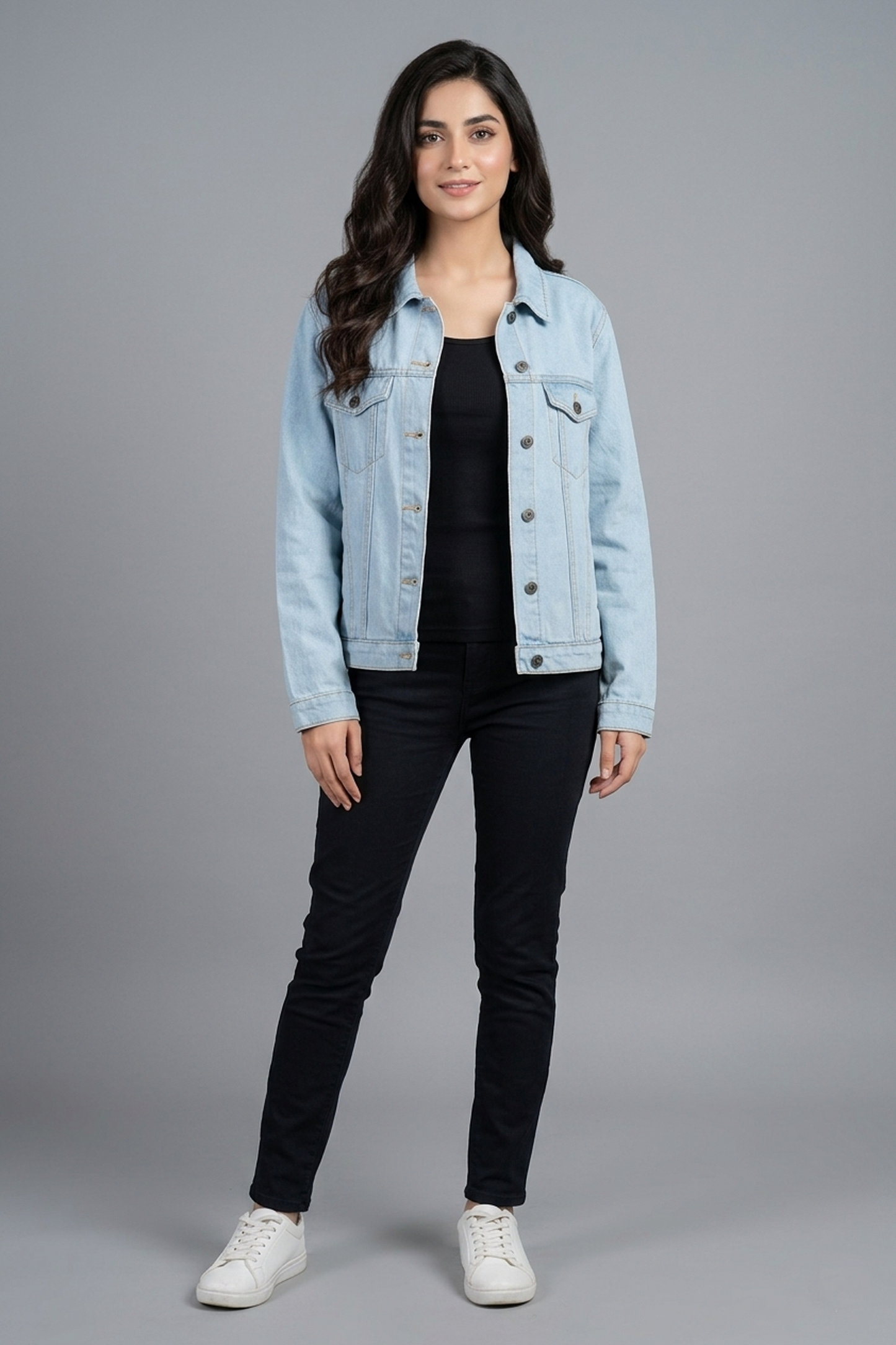 Classic Light Wash Denim Jacket   Minor Defect