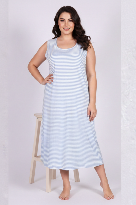 Striped Cotton Nightgown