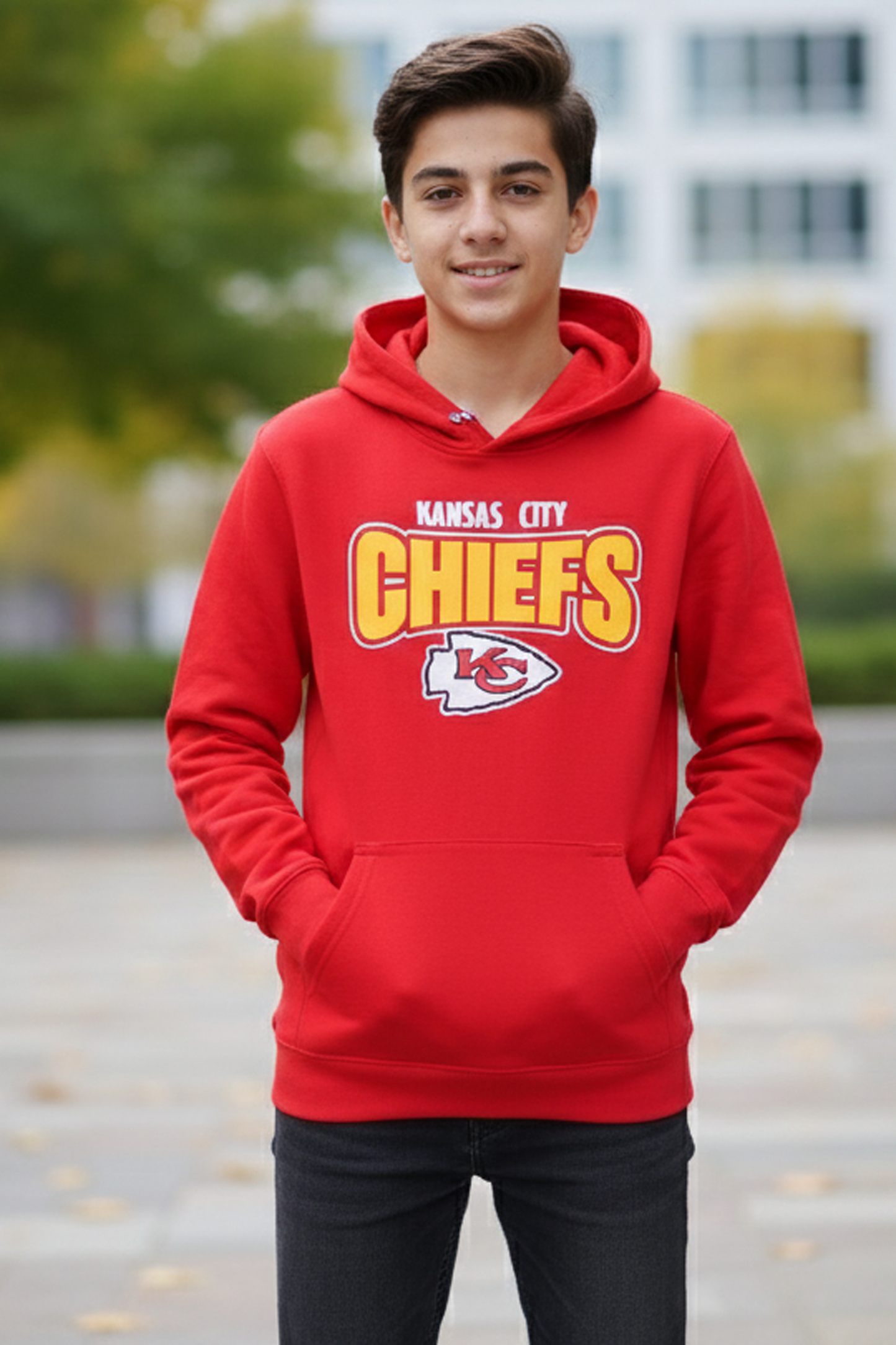Kansas City Chiefs Red Graphic Hoodie - Premium Fleece /Unisex