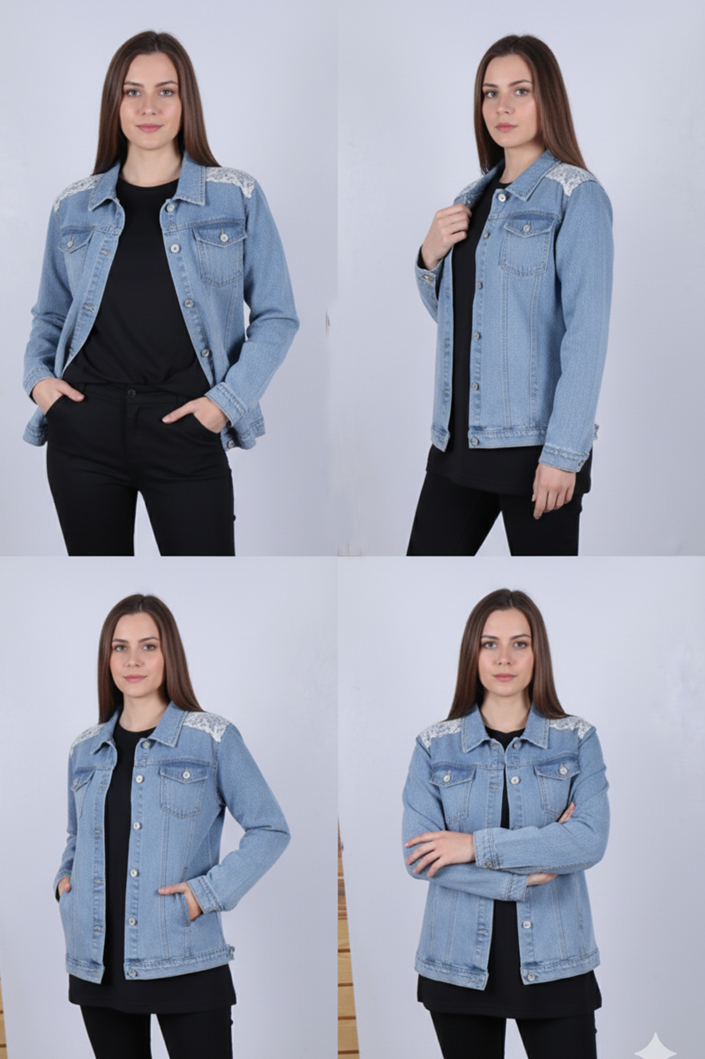 Chic Lace-Detail Denim Jacket